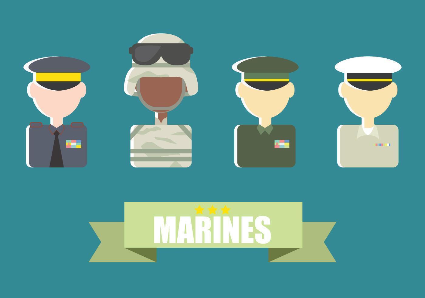 Cuerpo de Marines Vector plano