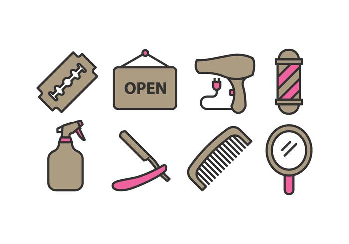 Barber Shop Icon Set vector