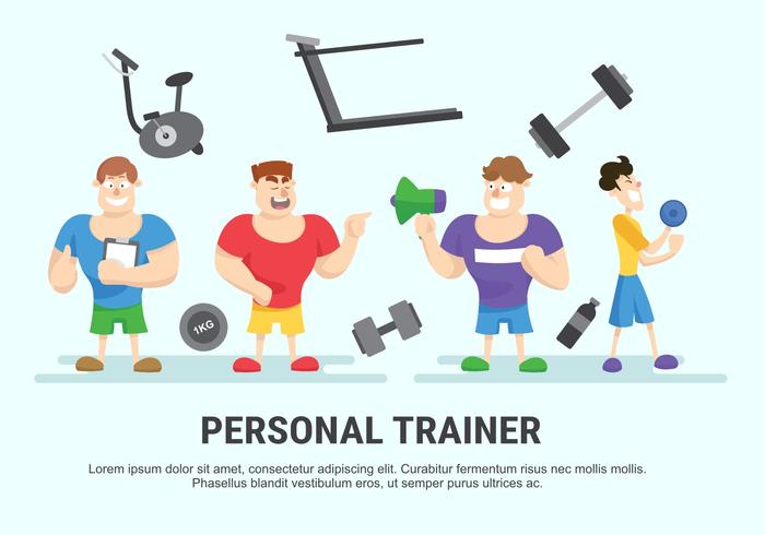 Personal Trainer Vector Illustration