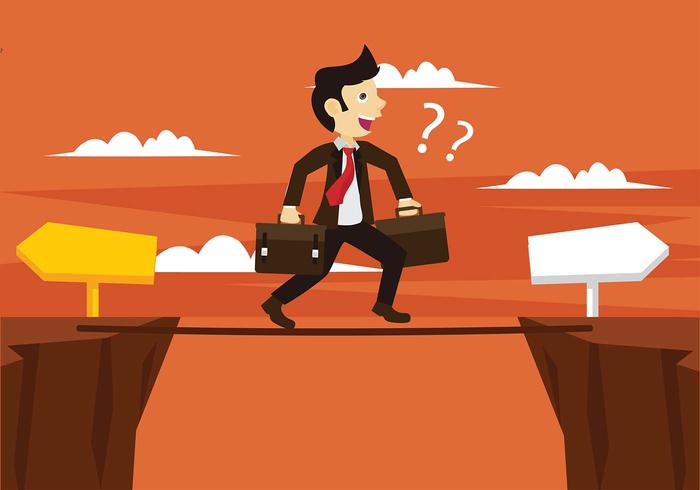 Businessman on Tightrope Vector 