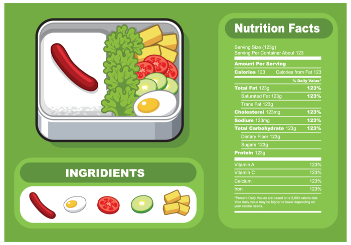 Free Lunch Food Nutrition Facts Vector