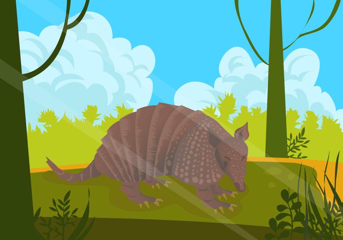 Armadillo In The Jungle Vector 