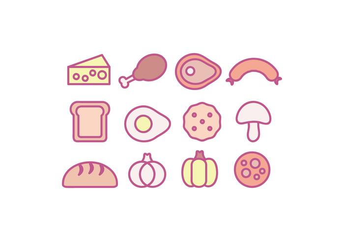 Vector de iconos de alimentos