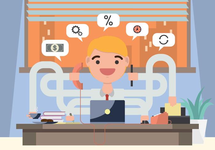 The Bookkeeper Illustration Vector