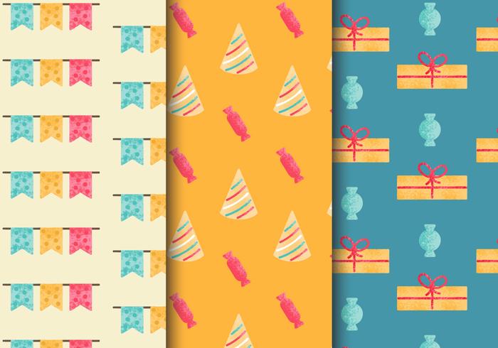 Free Vintage Birthday Party Patterns vector