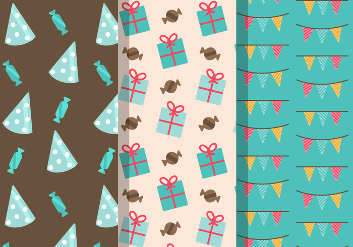 Free Vintage Birthday Party Patterns vector