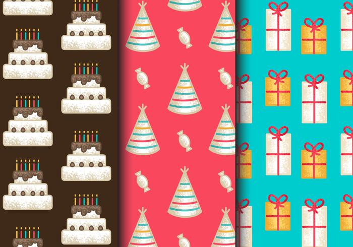 Free Vintage Birthday Party Patterns vector