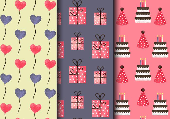 Free Vintage Birthday Party Patterns vector