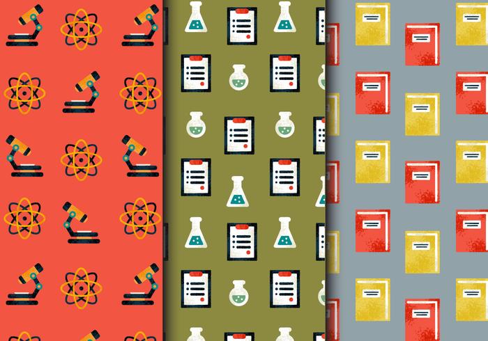 Free Vintage School Elements Patterns vector