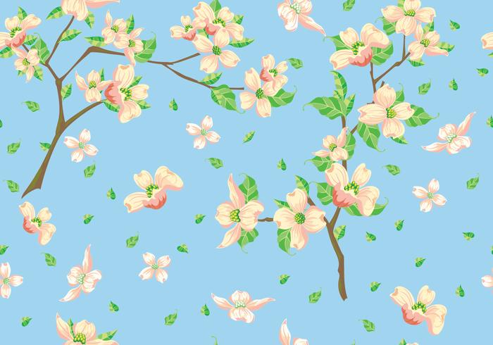 Dogwood Seamless Pattern vector