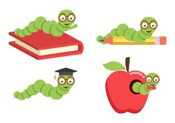 Bookworm Vector Pack 