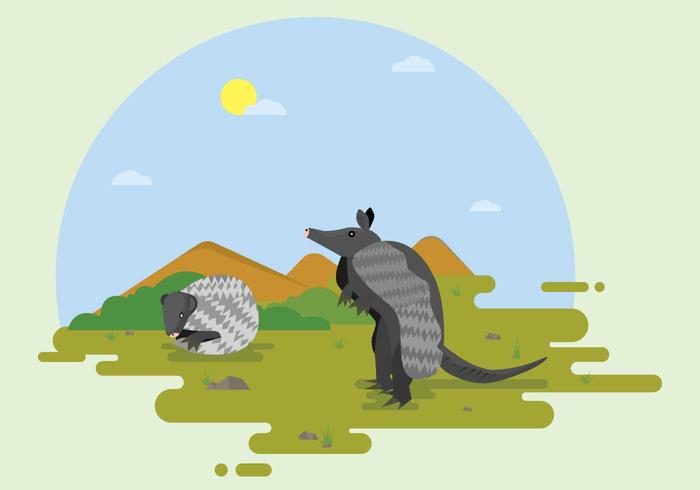 Armadillo gratis en la yarda de ilustración vector