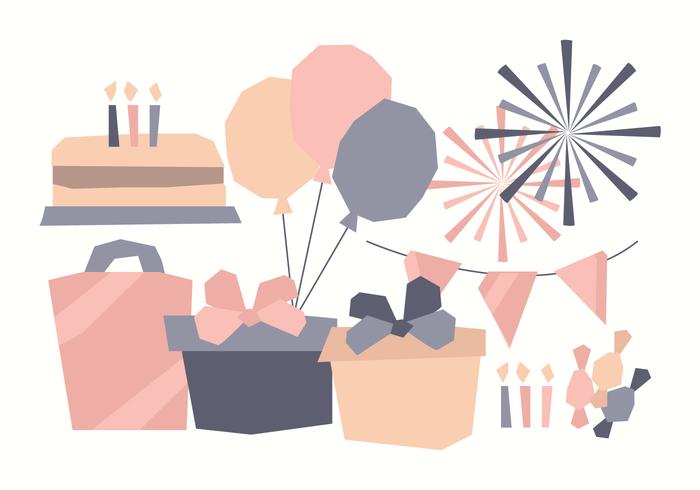 Vector Cute Birthday Elements