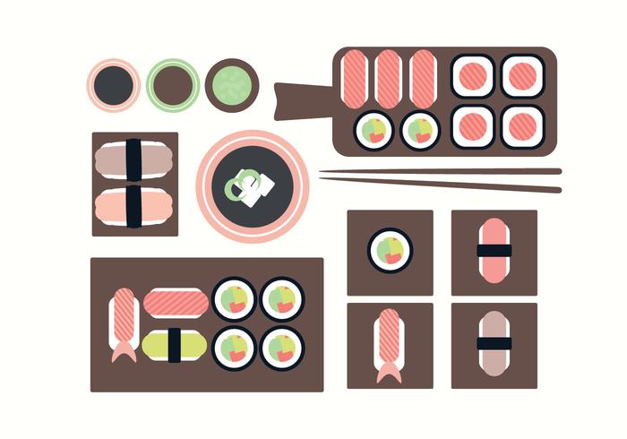 Vector sushi placas