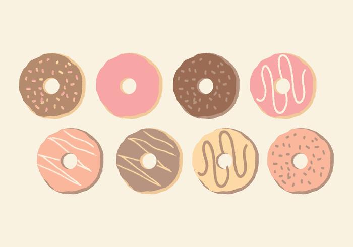 Vector Cute Hand Drawn Donuts