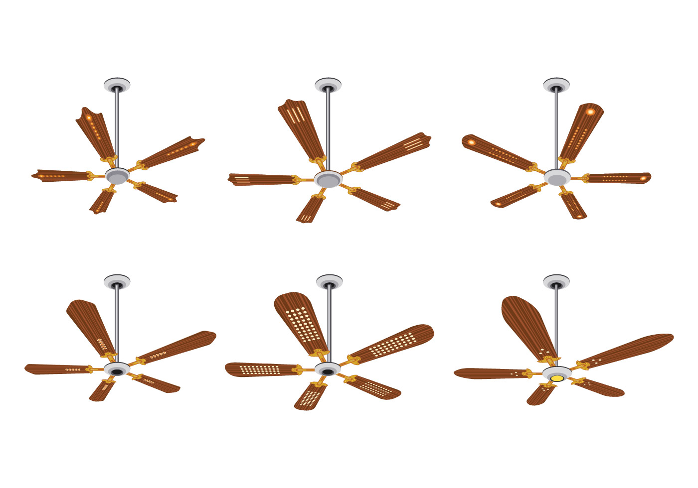 Set of Ceiling Fan Vectors 158881 Vector Art at Vecteezy