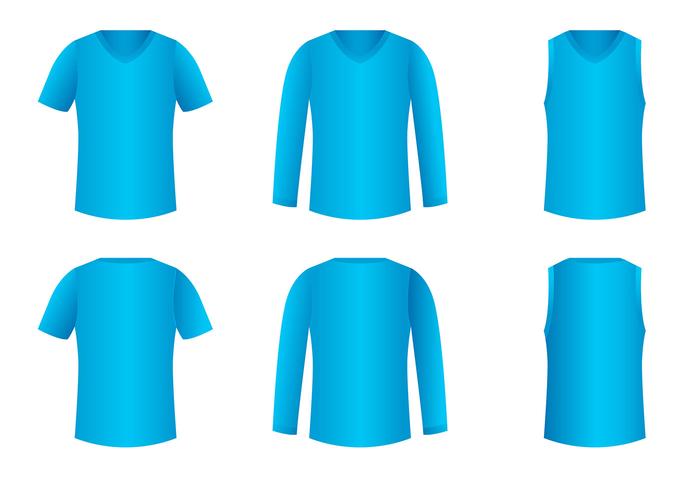 V-Neck Shirt Template Free Vector