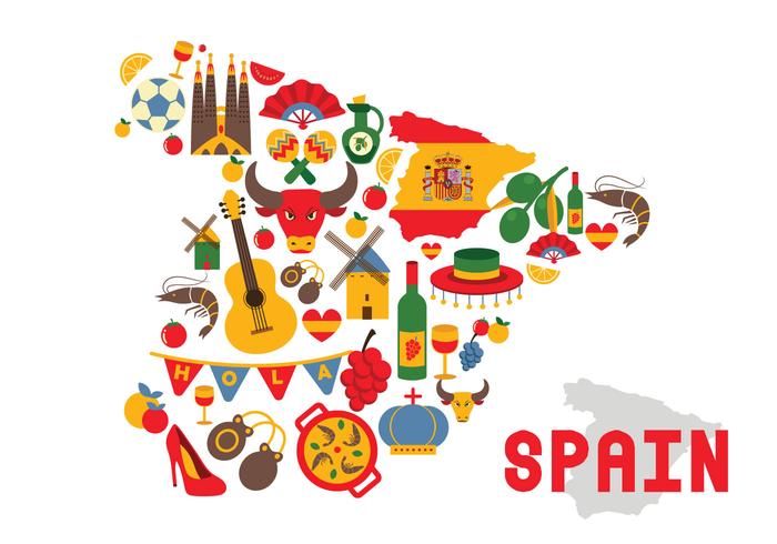 Set Of Spain Vector Icons