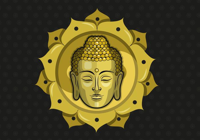 Buddah Vector Illustration With Pattern Background