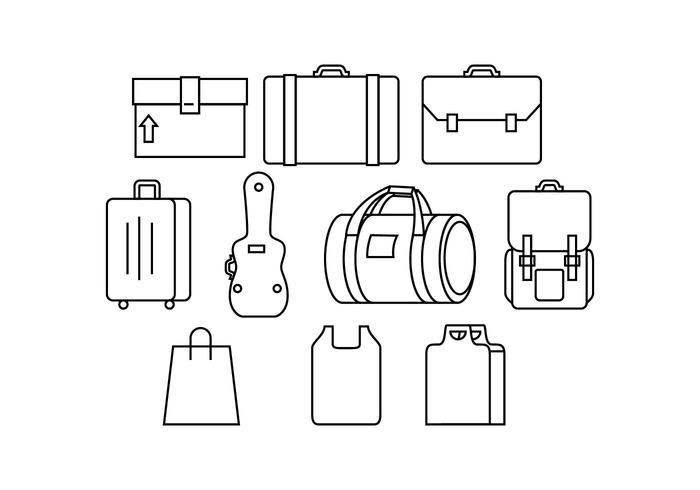 Luggage Line Icon Vector