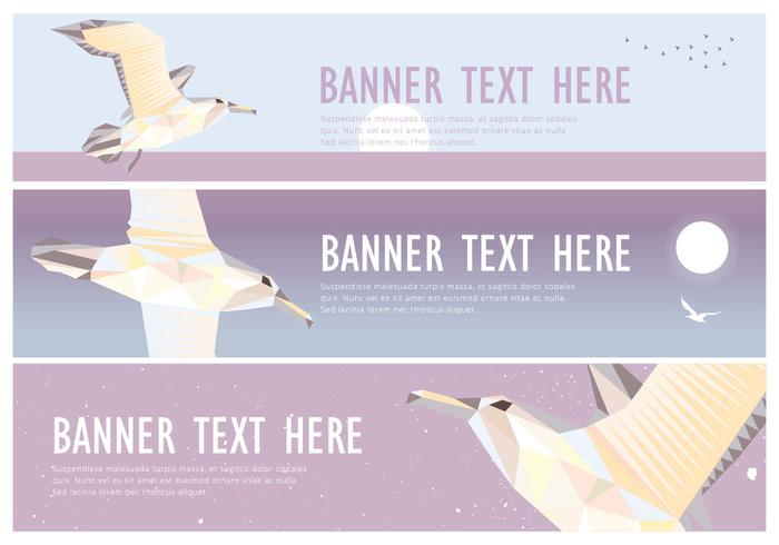 Web Banner Albatros Bajo Poly Vector