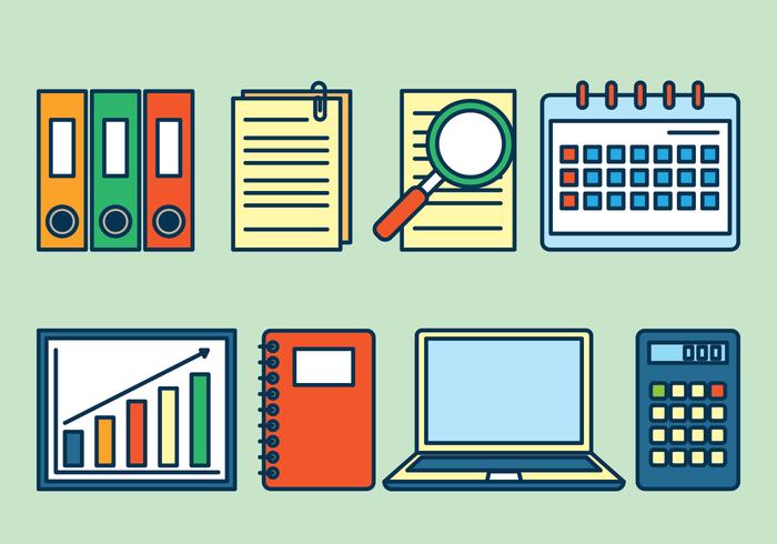 Bookkeeping Icons Set vector