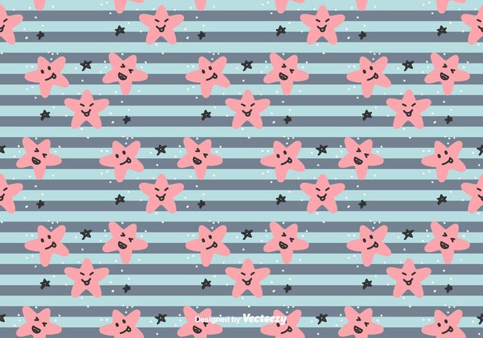 Smiling Stars Vector Pattern