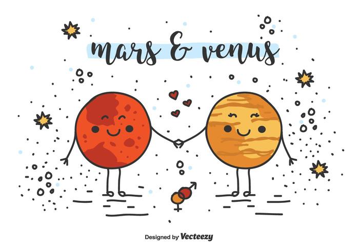 Mars And Venus Vector Background