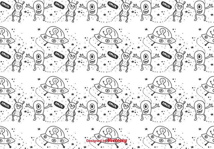 Space Aliens Vector Pattern