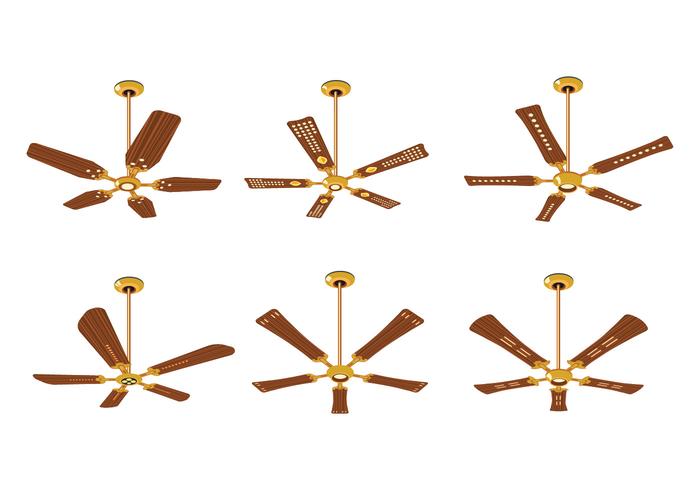 Electric Room Ceiling Fan Collection vector