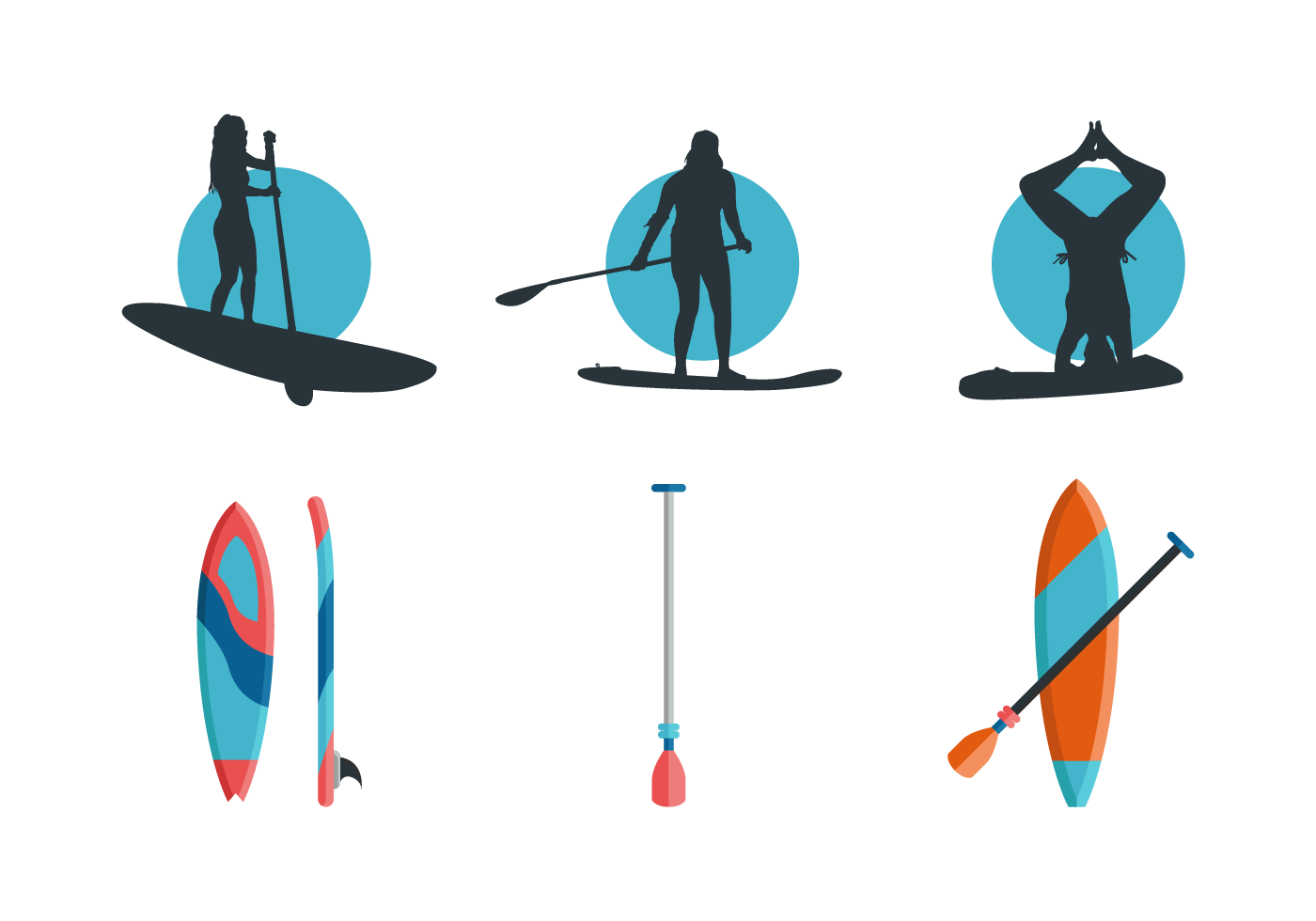 Paddleboard Free Vector Pack - Download Free Vectors, Clipart Graphics