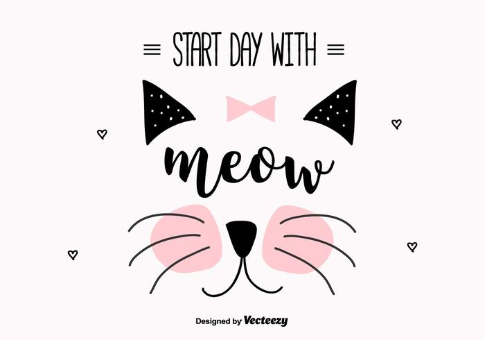 Meow Vector Background