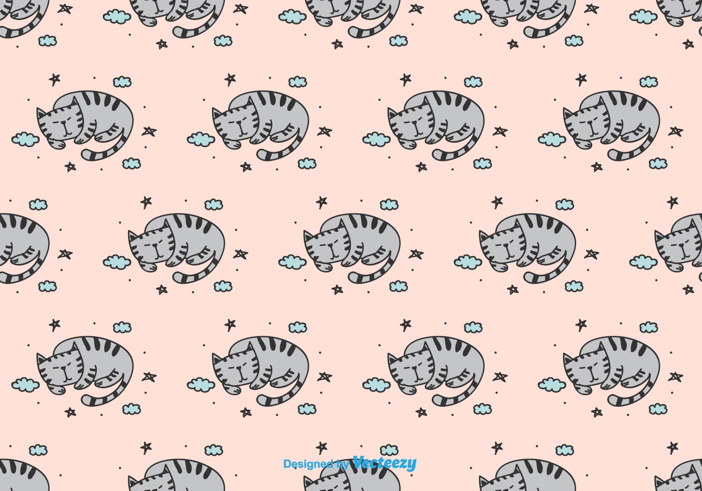 Sleeping Cat Vector Pattern 158997 Vector Art at Vecteezy