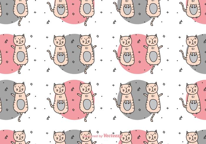 Colorful Cat Pattern vector