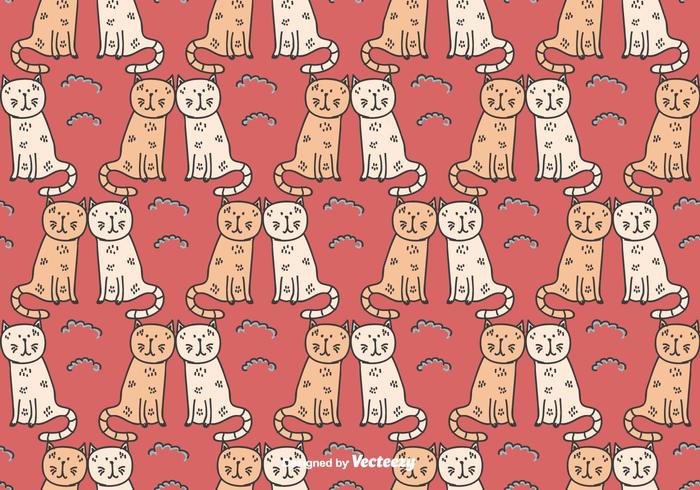 Cats Couple Pattern  vector