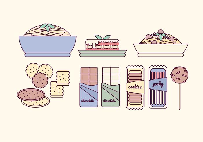 Vector Outline Dishes