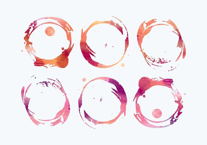 Vector Watercolor Wine Stains 