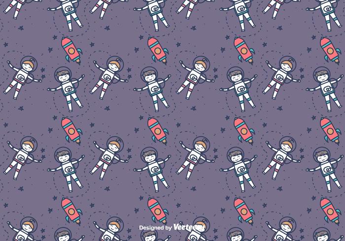 Little Astronauts Vector Pattern