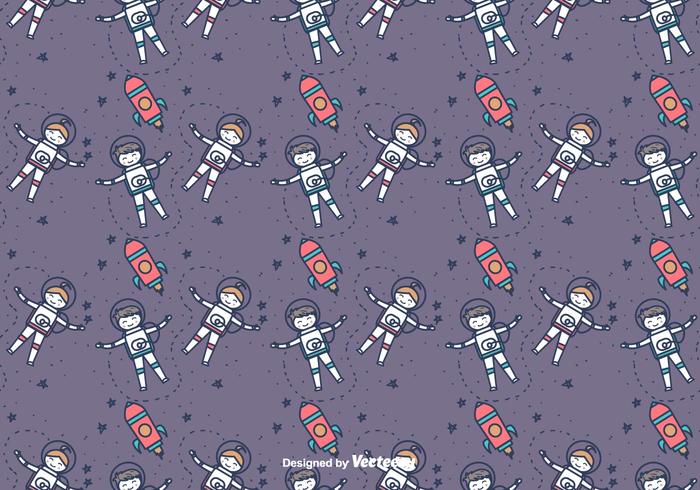 Pequeños Astronautas Vector Patrón