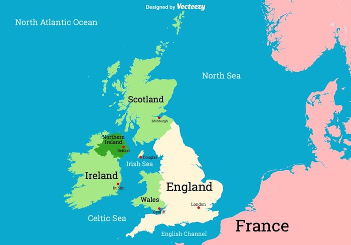 Vector Islas británicas - Uk Mapa