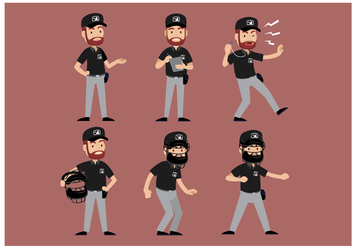 Free Baseball Umpire Character Vector