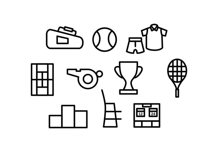 Free Tennis Line Icon Vector