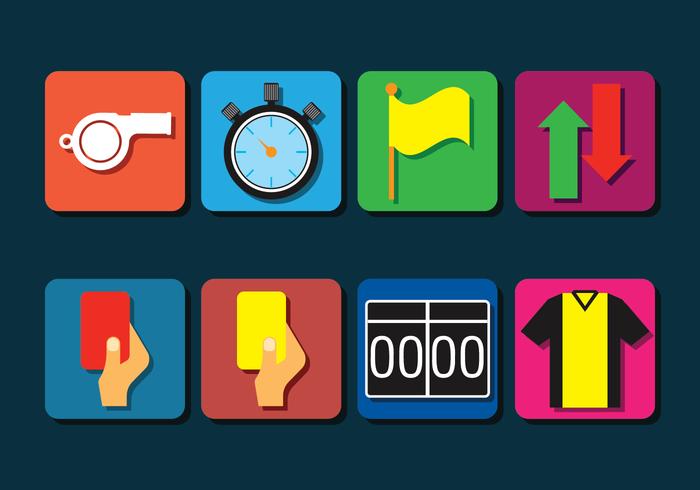 Umpire Icons Set vector