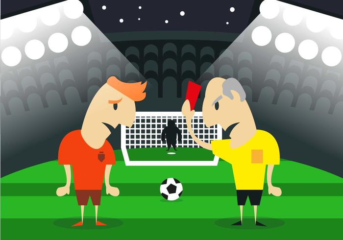 Árbitro de fútbol ilustración vectorial tarjeta roja vector