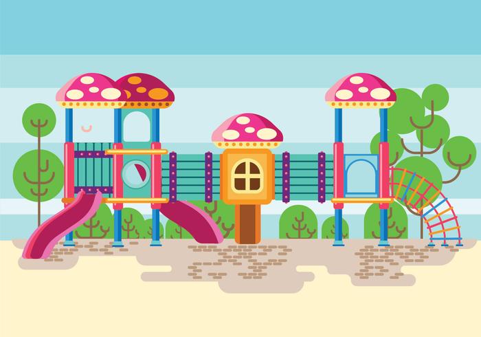 Playground colorido o gimnasio de la selva para los niños vector