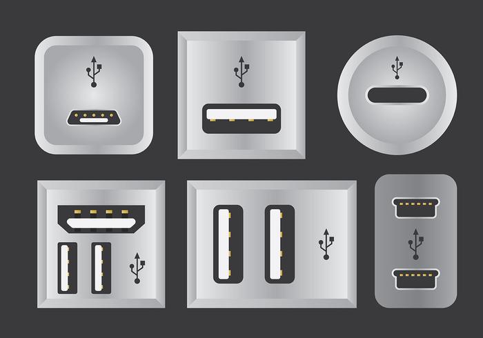 Iconos Vector Puerto USB