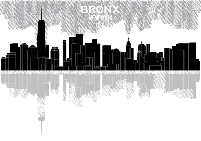 Silueta del horizonte del Bronx vector