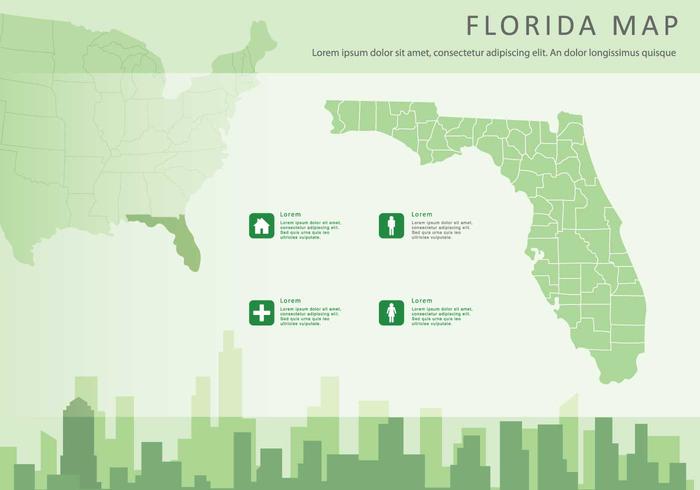 Florida Map Illustration vector