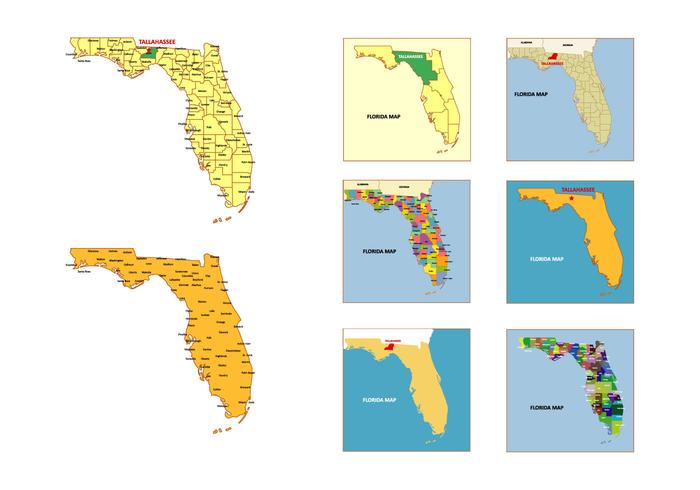 Florida Map Vector Pack