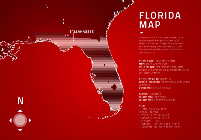 Florida Map Tech Free Vector